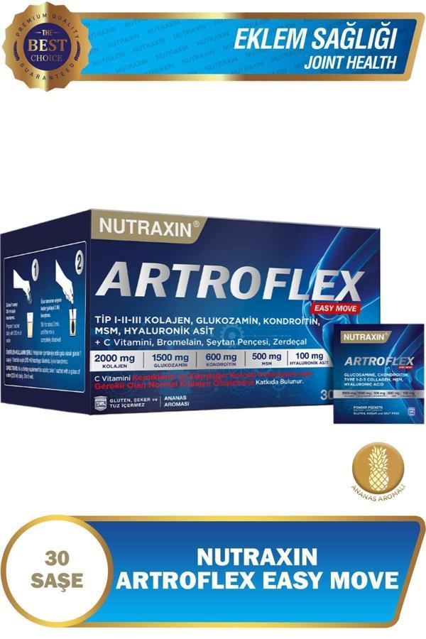 Nutraxin Artroflex Easy Move 30 Adet Saşe - (Glukozamin, Kondroitin, Msm, Bromelain, Kolajen, Bamya Çiçeği) - Image 1