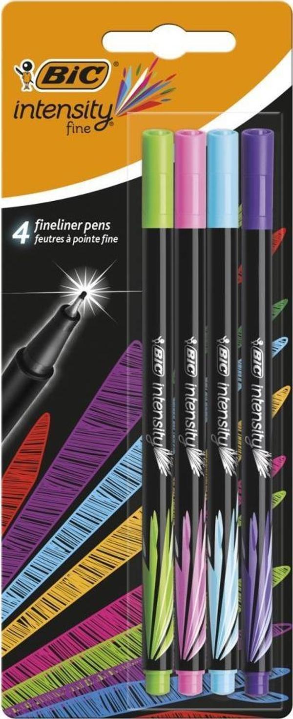 Bic İntensity Fine Liner Keçe Uçlu Kalem 0,8Mm Uç, 0,4Mm Yazım Kalınlığı 4 Lü Set Fun 942076 - Image 1