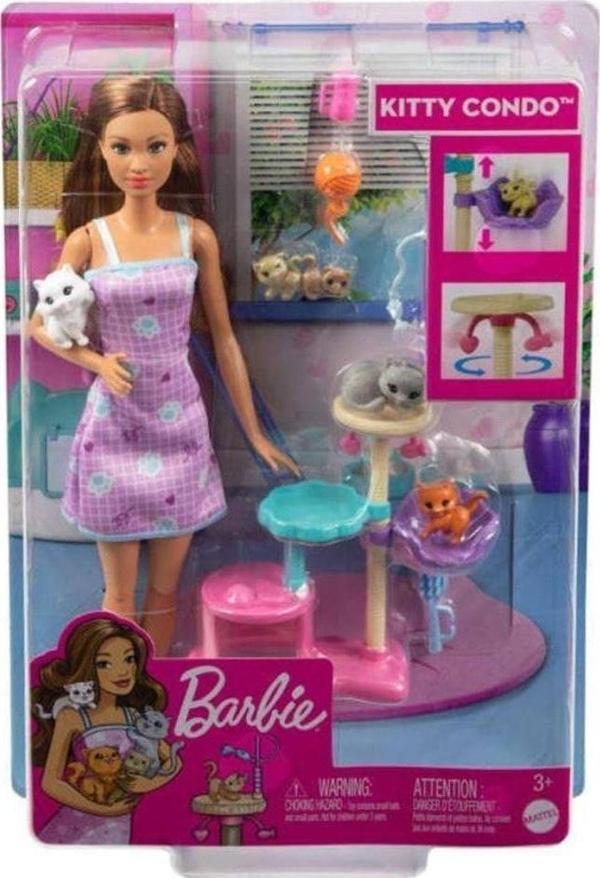 Barbie ve Yavru Kedileri Oyun Seti Oyuncak Hhb70 - Image 1