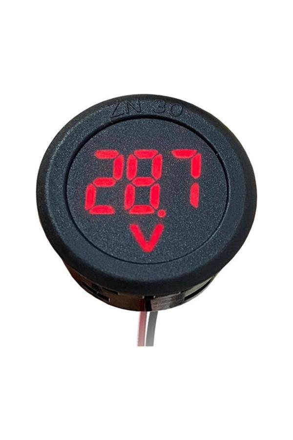 Rodevino Yuvarlak Dc Voltmetre 4‑100 V Panel Led - Image 1