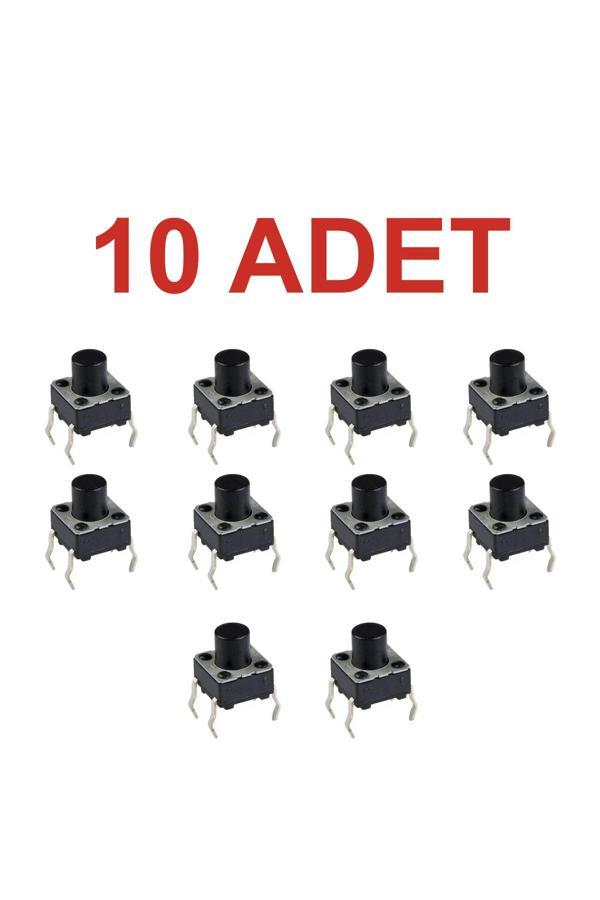 Rodevino 10 Adet Push Button Buton Tach Switch 6X6 10Mm ( 4 Bacak ) - Image 1