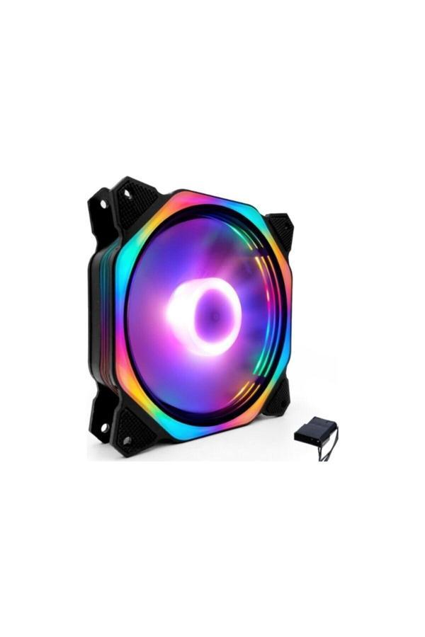 Rodevino 12 Cm Soğutucu Kasa Fanı Ledli Işıklı Renkli Sessiz Bilgisayar Fan - Image 1