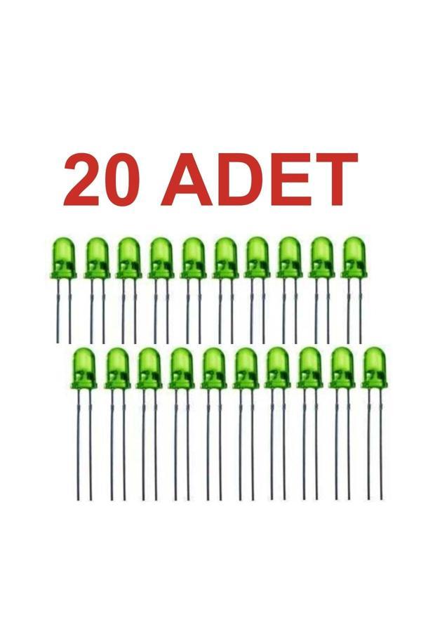 Rodevino 20 Adet 5Mm Yeşil Led - Image 1