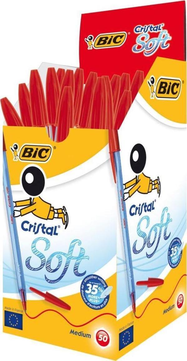Bic Tükenmez Kalem Cristal Soft 1.2 Mm Kırmızı (50 Li Kutu) 918520 - Image 1
