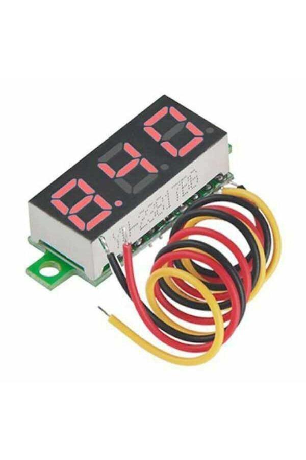 Rodevino Dijital Mini Voltmetre Dc 0V-100V Gerilim - Voltaj Ölçer 3 Kablo - Image 1