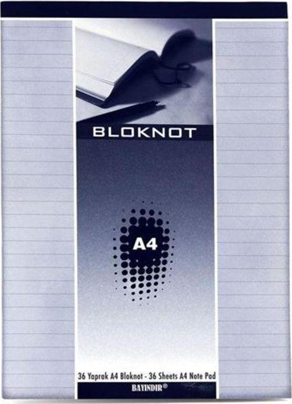 Bayındır Bloknot Not Defteri Çizgili 36 Yaprak A4 70 Gram Bbn0101 (12 Li Paket) - Image 1