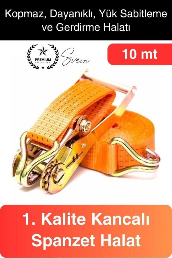 10 mt Spanzet Takımı Cırcırlı Yük Gerdirme Kiti Halat Uzun Tekne Kamyon Taşıma Çekme Emniyet Kemer - Image 1