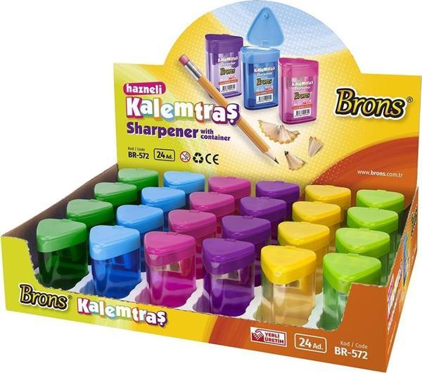 Brons Br-572 Kalemtıraş Hazneli Üçgen (24 Lü Paket) - Image 1