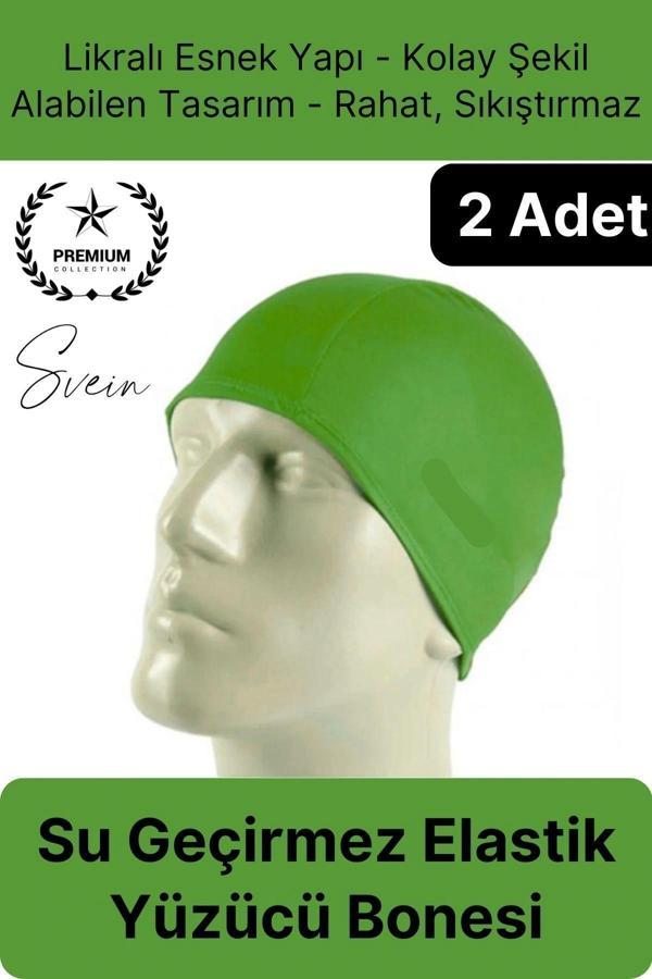 2'li Her Saça Uygun Su Geçirmez Bez Bone Likralı Yüzücü Deniz Havuz Elastik Unisex Kulak Korumalı - Image 1