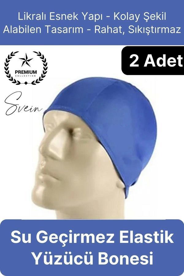 2'li Her Saça Uygun Su Geçirmez Bez Bone Likralı Yüzücü Deniz Havuz Elastik Unisex Kulak Korumalı - Image 1