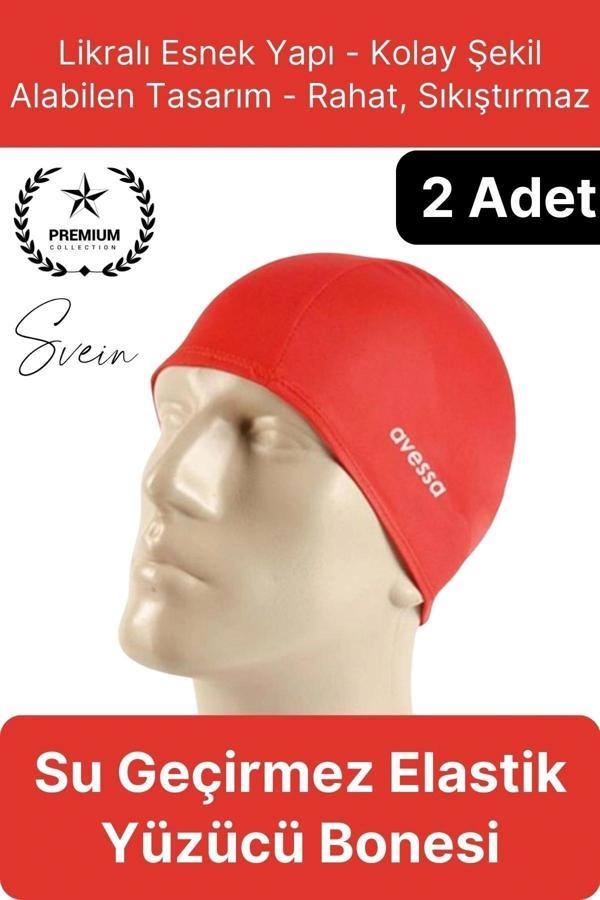 2'li Her Saça Uygun Su Geçirmez Bez Bone Likralı Yüzücü Deniz Havuz Elastik Unisex Kulak Korumalı - Image 1