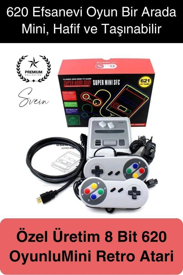8 Bit 620 Oyunlu 2 Kontrol Kollu Video Games Retro Nostaljik Ev Oyun Konsolu Tv Uyumlu Mini Atari - Image 1