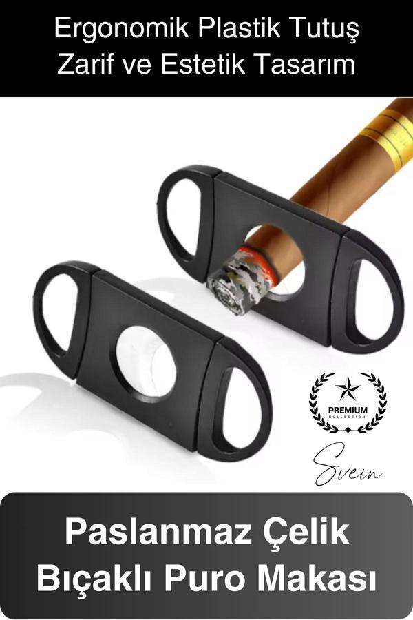 Deluxe Puro Kesme Makası Giyotini Cigaretta Paslanmaz Çift Bıçak Keskin Çelik Sağlam Çift Kesim - Image 1