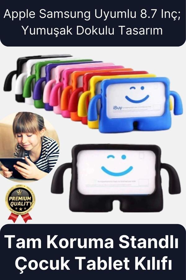 Kids Tutacaklı Apple Samsung Uyumlu 8.7 Inç Eğlenceli Karakterli Standlı Çocuk Tablet Kılıfı - Image 1