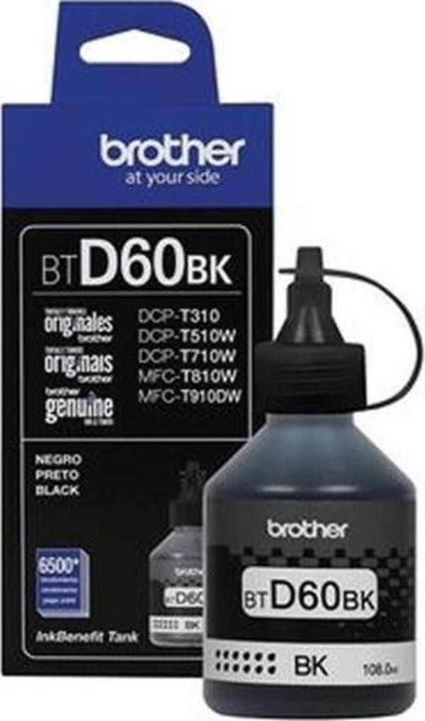 Brother Bt60Bk Black Siyah 6.000 Sayfa Kapasiteli Şişe Mürekkep Dcp-T310-T510 Mfc-T810-T910 - Image 1