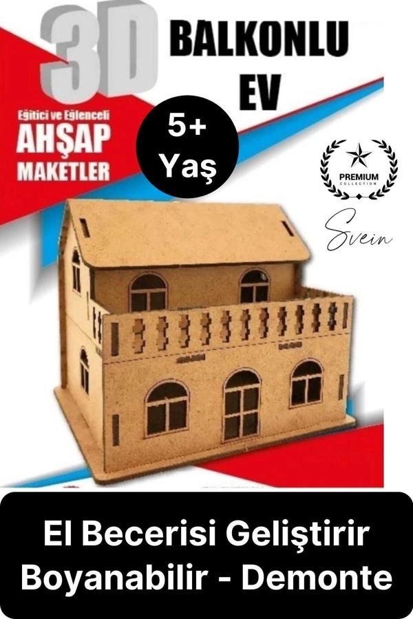 Özel Üretim 3 Boyutlu Minyatür Ham Ahşap Maket Boyanabilir Eğitici Öğretici Motor Beceri Hobi Oyun - Image 1