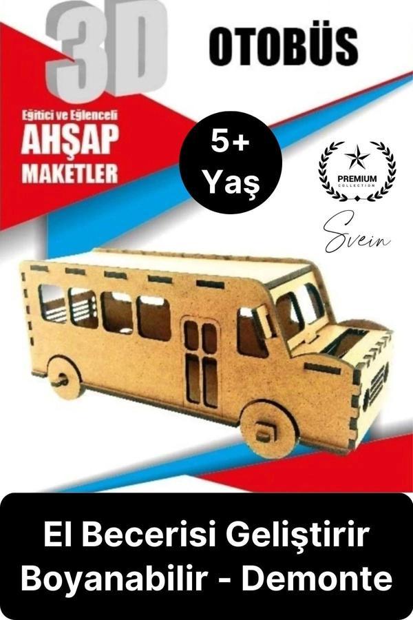 Özel Üretim 3 Boyutlu Minyatür Ham Ahşap Maket Boyanabilir Eğitici Öğretici Motor Beceri Hobi Oyun - Image 1