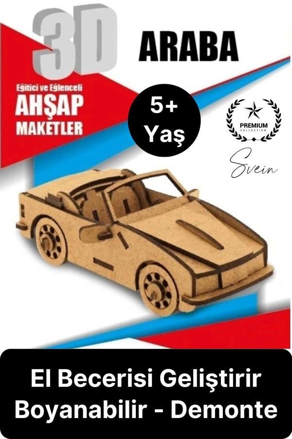 Özel Üretim 3 Boyutlu Minyatür Ham Ahşap Maket Boyanabilir Eğitici Öğretici Motor Beceri Hobi Oyun - Image 1