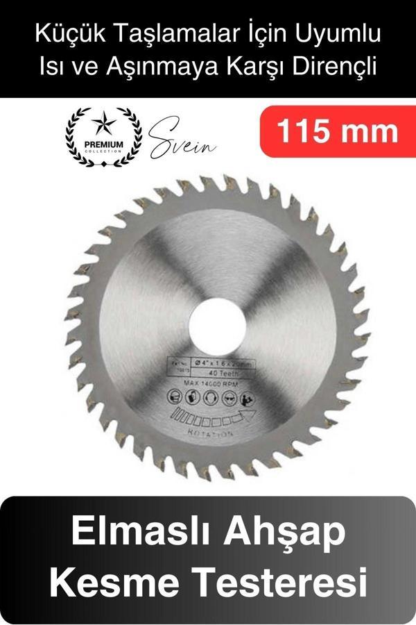 Premium 115 mm Ahşap Sunta Kesme Elmaslı Ağaç Tahta Daire Testeresi Küçük Taşlama Uyumlu Disk - Image 1