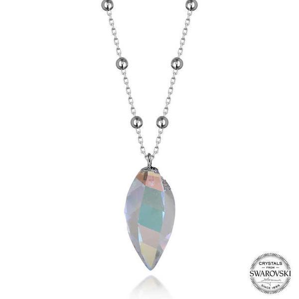 Crystal Taşlı Top Zincir Gümüş Kadın Kolye SL5663 - Image 1