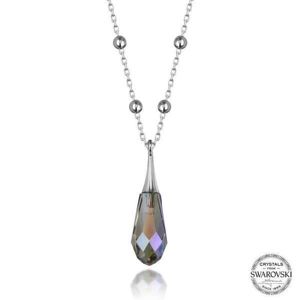 Swarovski Crystal Taşlı Ametist Top Zincir Gümüş Kadın Kolye SL5605 - Image 1
