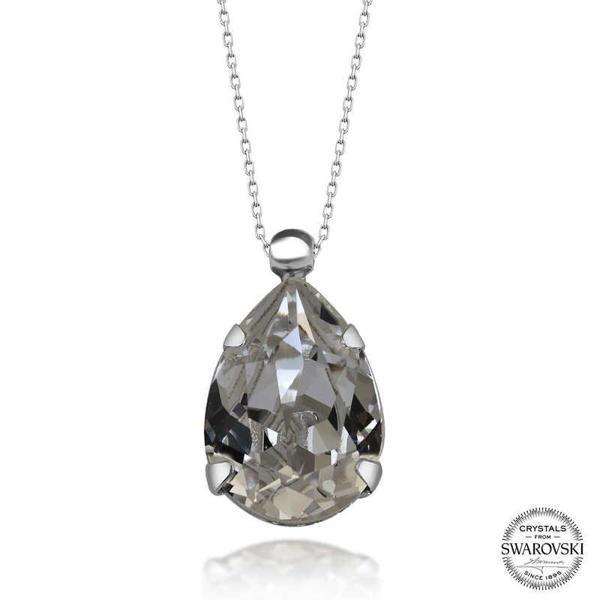 Swarovski Crystal Taşlı Damla Gümüş Kadın Kolye  SL5510 - Image 1