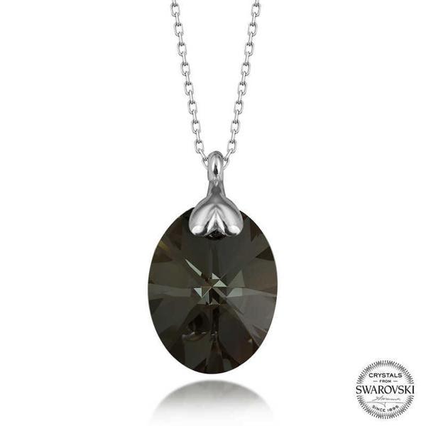 Swarovski Crystal Taşlı Oval Gümüş Kadın Kolye  SL5600 - Image 1