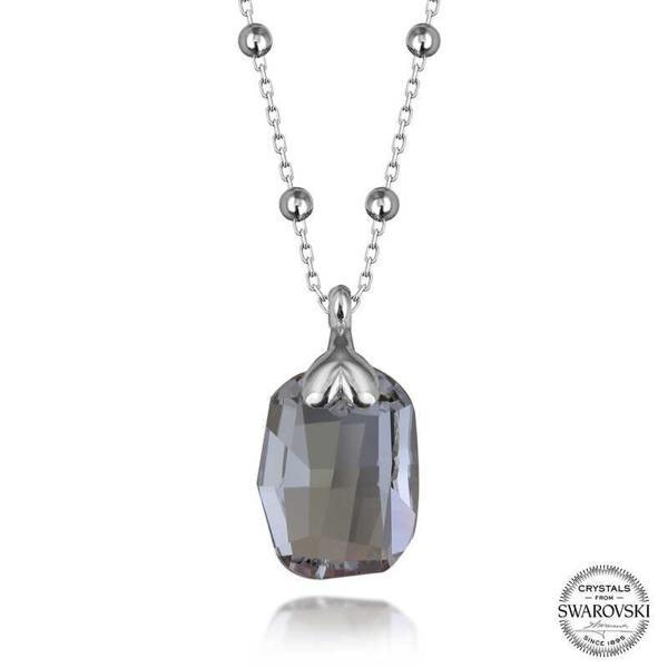 Swarovski Crystal Taşlı Top Zincir Baget Gümüş Kadın Kolye  SL5603 - Image 1