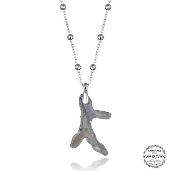 Swarovski Crystal Taşlı Top Zincir Mercan Gümüş Kadın Kolye SL5611 - Image 1