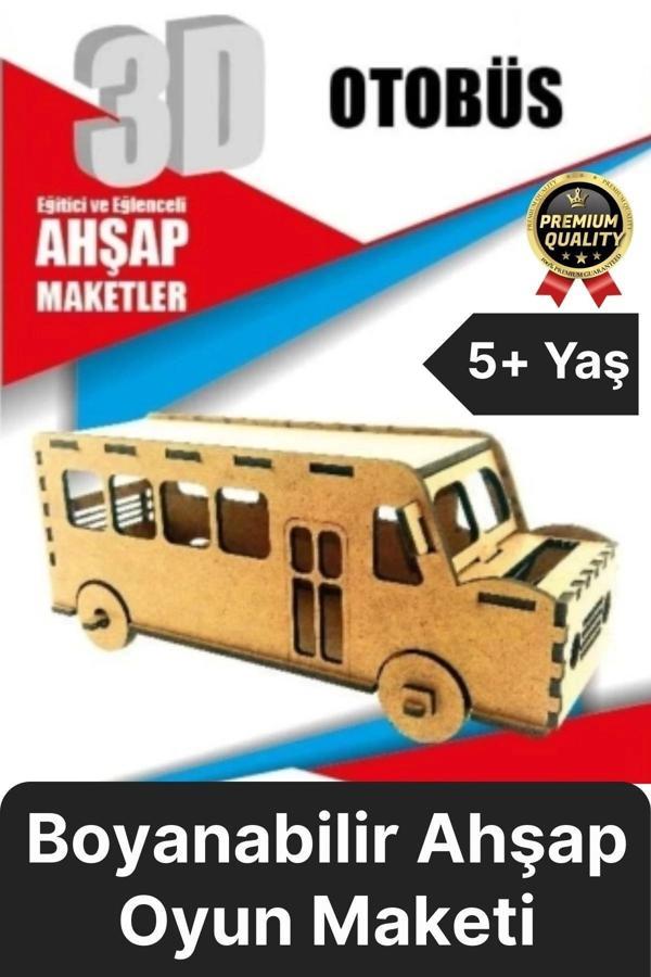 Premium Çocuk Eğitici Öğretici Zeka Geliştirici Boyanabilir 3 Boyutlu Demonte Ahşap Oyun Maketi - Image 1