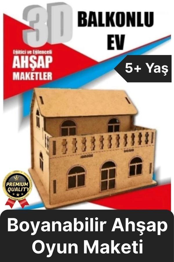 Premium Çocuk Eğitici Öğretici Zeka Geliştirici Boyanabilir 3 Boyutlu Demonte Ahşap Oyun Maketi - Image 1