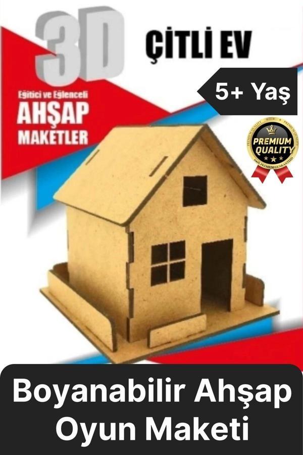 Premium Çocuk Eğitici Öğretici Zeka Geliştirici Boyanabilir 3 Boyutlu Demonte Ahşap Oyun Maketi - Image 1