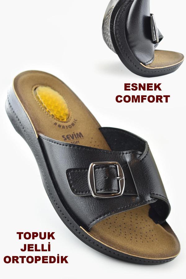 0533 Topuk Jelli Ortopedik Taban Günlük Kadın Terlik Sandalet - Image 1