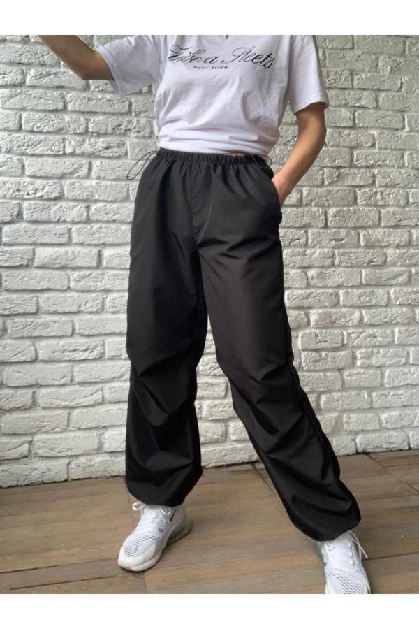 Swet Shop Jeans Kadın Siyah Tactıcal Pantolon Siyah S - Image 1