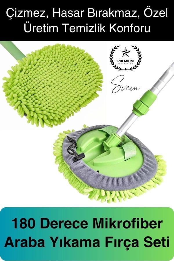 Premium Mikrofiber Araba Yıkama Fırçası Mop Paspas Temizleme Uzun Saplı Detaylı Çiziksiz Uzayabilen - Image 1