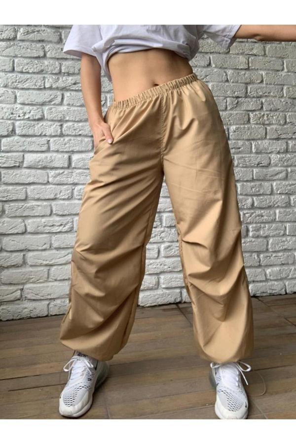 Swet Shop Jeans Kadın Bej Tactical Pantolon Bej M - Image 1