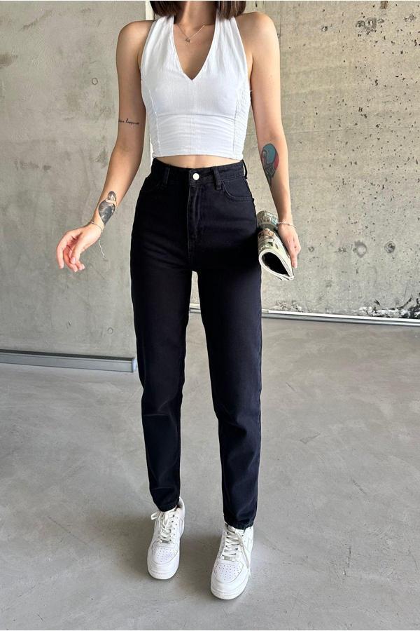 Cms Jeans Kadın Koyu Mavi Yüksek Bel Mom Jean Koyu Mavi 40 - Image 1
