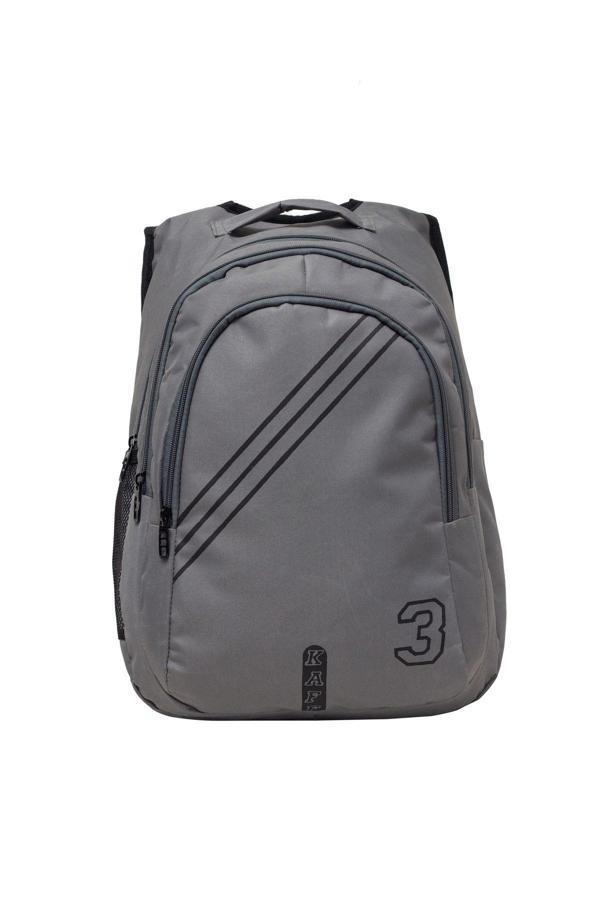 Kaff 3 Gözlü Gri Su Geçirmez Ortopedik Sırt Destekli Unisex Sırt Çantası 00330 - Image 1
