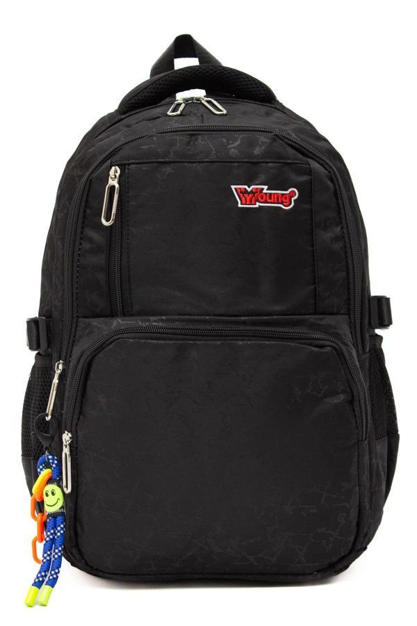 Kaff Young 51583 Black Siyah Unisex Çok Cepli Anahtarlık Aksesuarlı Suya Dayanıklı Kapaklı Sırt Çantası - Image 1