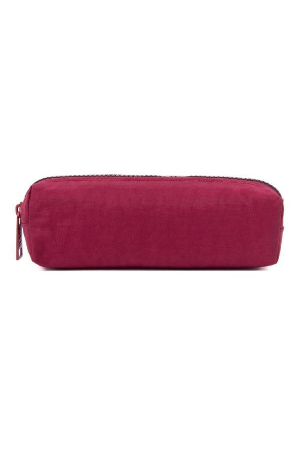 Kaff 01106 Bordo Krinkıl Kumaş Unisex Tek Bölmeli Suya Dayanıklı Parmak Kalemlik Kalem Kutusu - Image 1