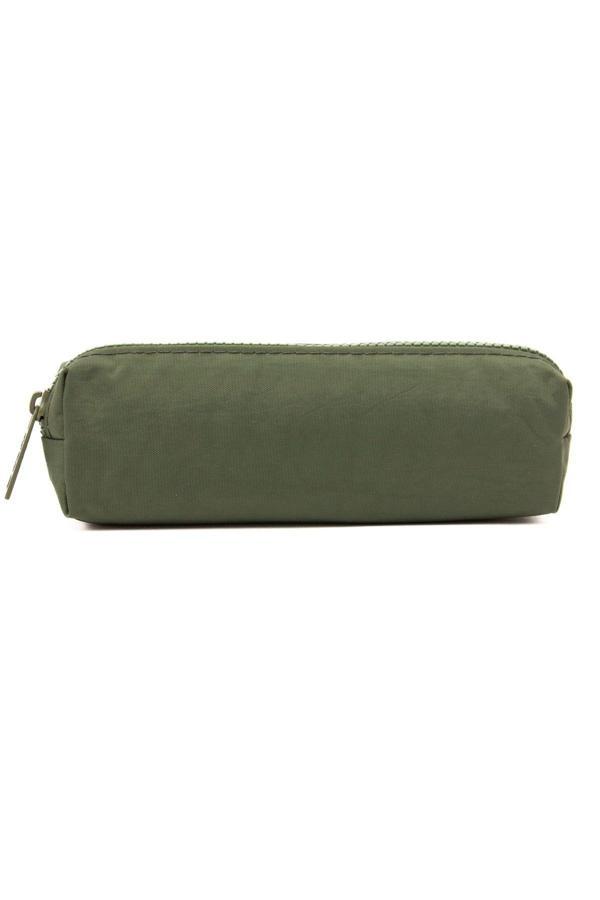 Kaff 01106 Haki Krinkıl Kumaş Unisex Tek Bölmeli Suya Dayanıklı Parmak Kalemlik Kalem Kutusu - Image 1