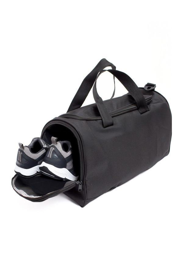 Kaff Siyah Ayakkabı Bölmeli Unisex Suya Dayanıklı Geniş Hacim Omuz Askılı Gym Fitness Spor Çantası -00900 - Image 1