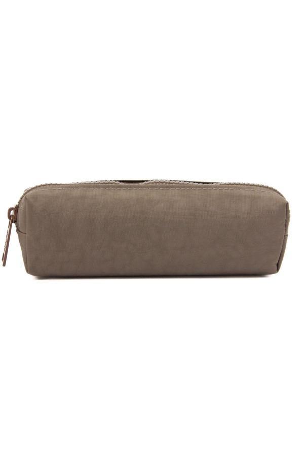 Kaff 01106 Kahverengi Krinkıl Kumaş Unisex Tek Bölmeli Suya Dayanıklı Parmak Kalemlik Kalem Kutusu - Image 1