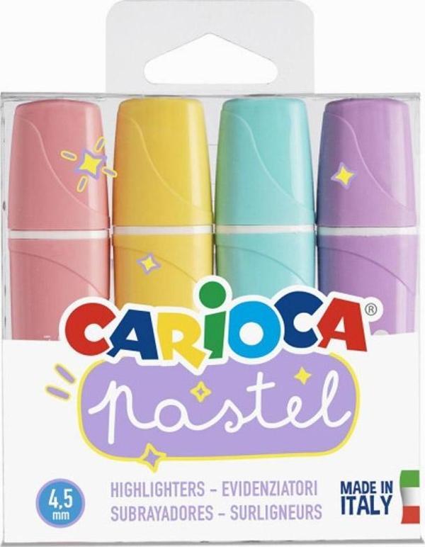 Caretta Carioca Fosforlu Kalem (İşaret Kalemi) Pastel 4 Renk 43167 - Image 1