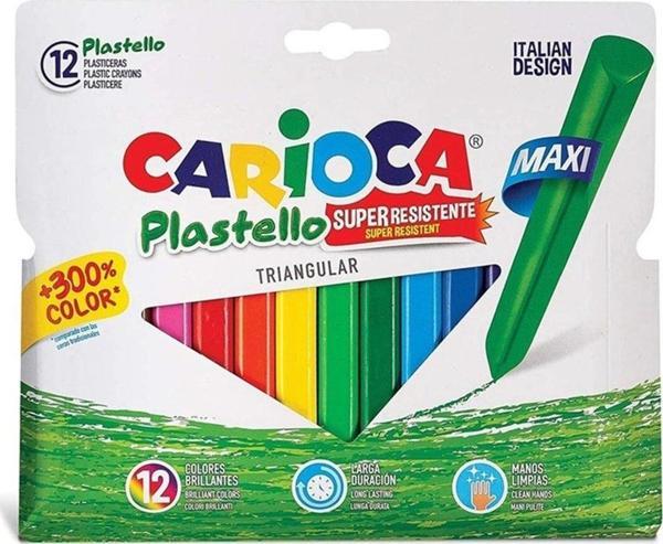 Carioca Jumbo Üçgen Elleri Kirletmeyen Yıkanabilir Pastel Boya 12 Renk 42671 - Image 1