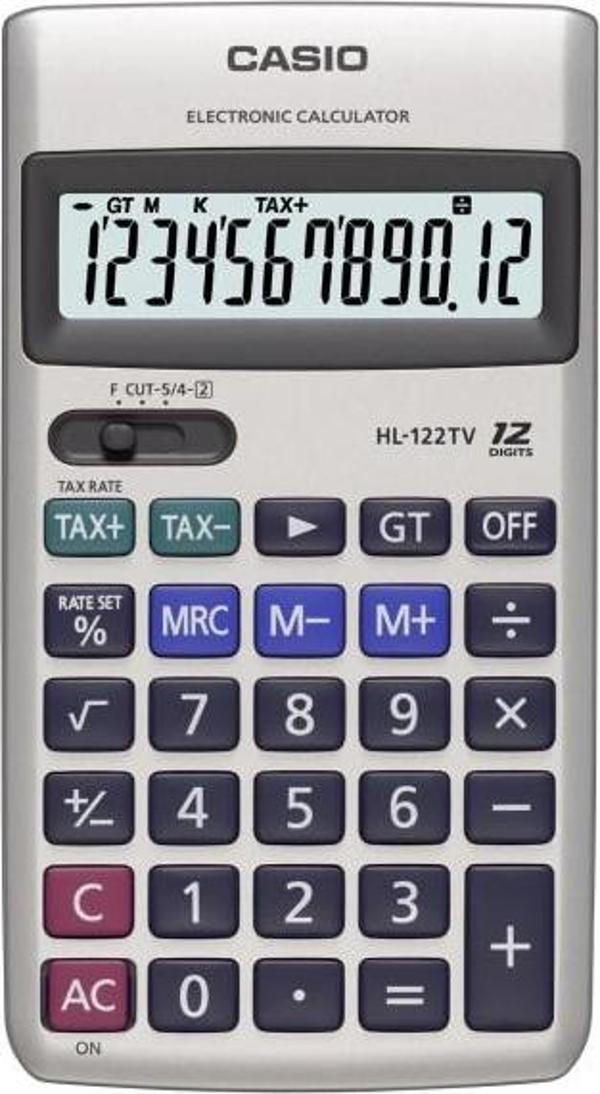Casio 12 Hane Cep Tipi Hesap Makinesi HL-122TV - Image 1