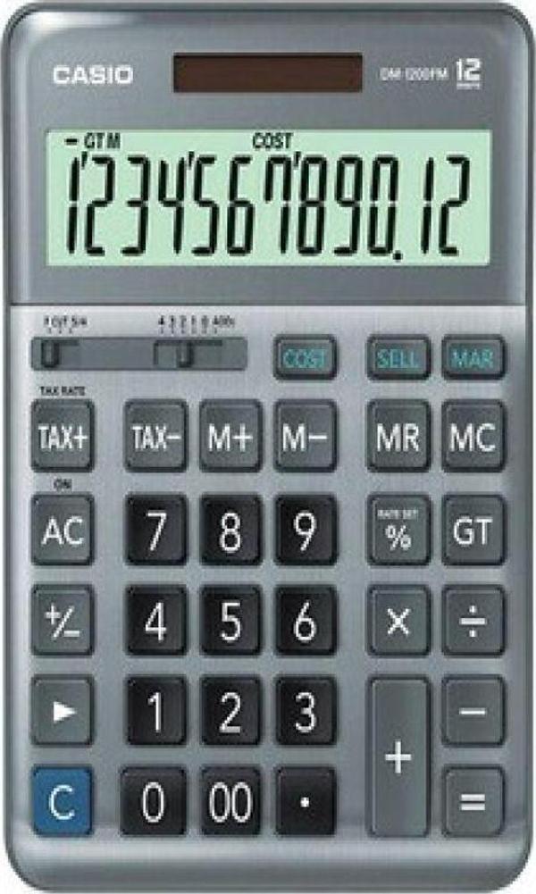 Casio 12 Hane Masa Üstü Hesap Makinesi DM-1200FM - Image 1