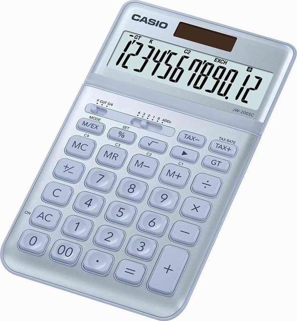 Casio 12 Hane Mavi Masa Üstü Hesap Makinesi JW-200Sc-Bu - Image 1