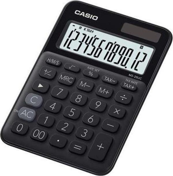 Casio 12 Hane Siyah Masa Üstü Hesap Makinesi MS-20Uc-Bk - Image 1