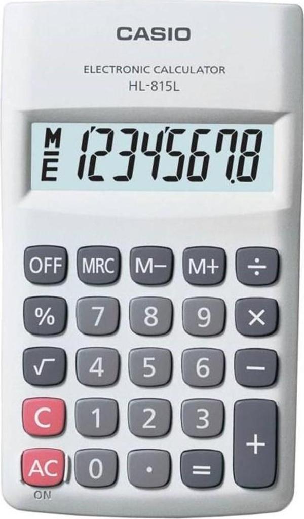 Casio 8 Hane Beyaz Hesap Makinesi HL-815L-WE - Image 1